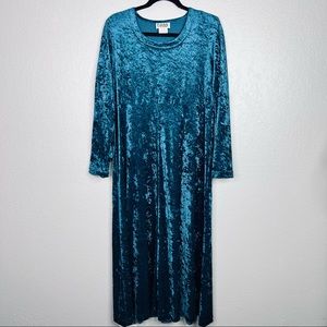 Vintage 90s crushed velvet long sleeve dress size large